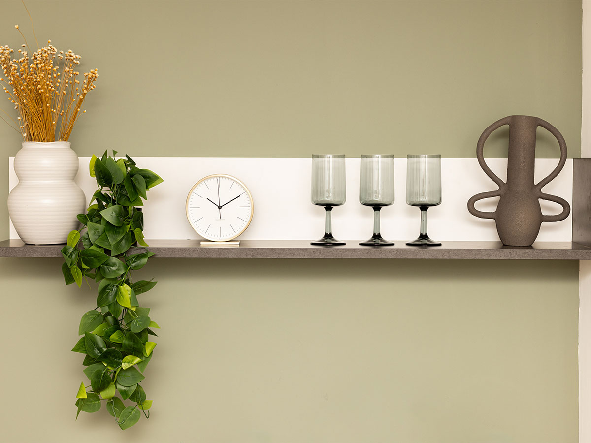 shelf decor with a white vase of Campden Street designed by Instyle Direct