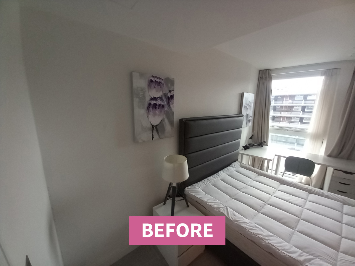 bedroom before the refurbishment