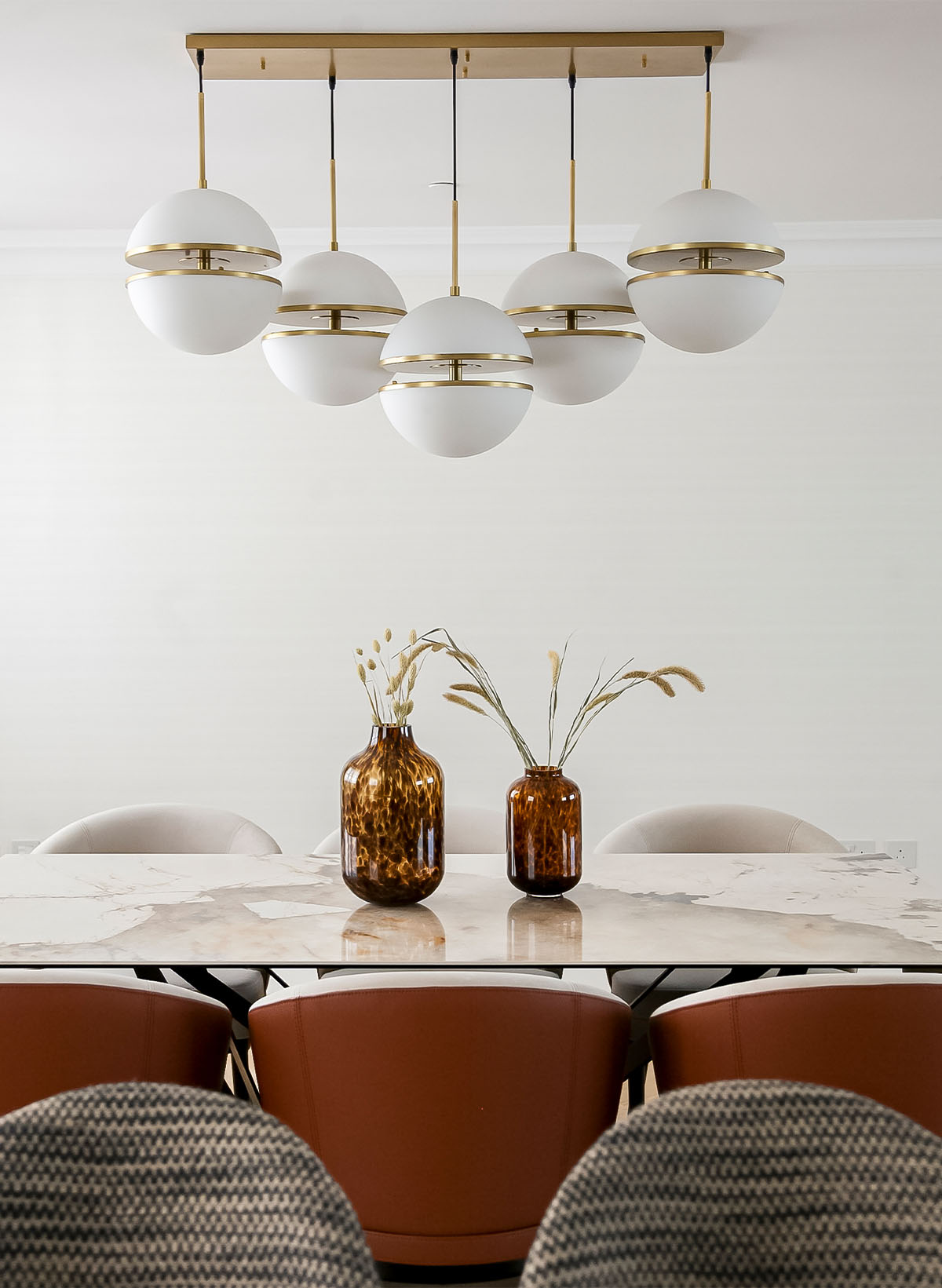 Elegant Dining Table with Chandelier